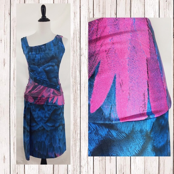 Roberto Cavalli Dresses & Skirts - Roberto Cavalli outfit dress skirt feathers ruched